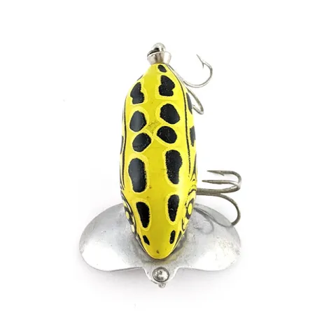 Vintage Fred Arbogast Jitterbug yellow (greenish) leopard frog, 1/4oz yellow (greenish) leopard frog fishing lure #23339