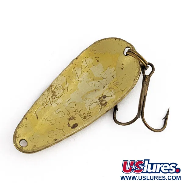 Vintage   Thomas Cyclone, 1/4oz gold fishing spoon #23346