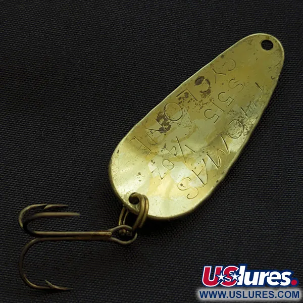 Vintage   Thomas Cyclone, 1/4oz gold fishing spoon #23346