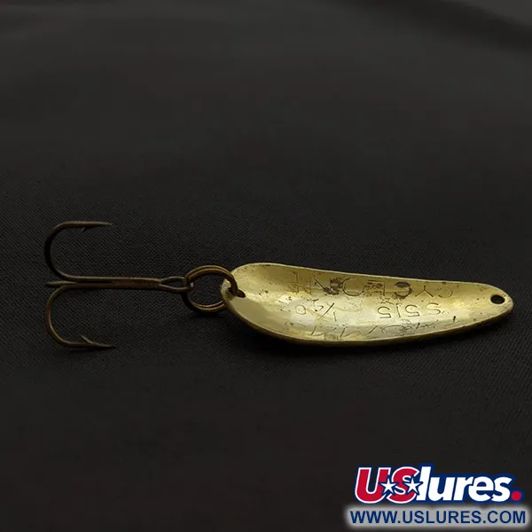 Vintage   Thomas Cyclone, 1/4oz gold fishing spoon #23346