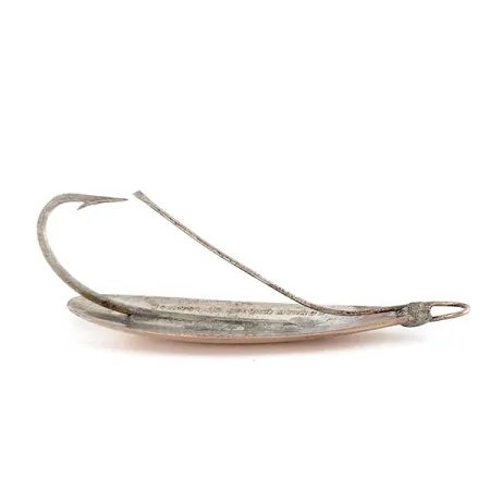 Vintage Johnson Silver Minnow Weedless, 1/3oz copper/silver fishing spoon #23351