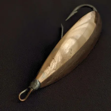 Vintage Johnson Silver Minnow Weedless, 1/3oz copper/silver fishing spoon #23351