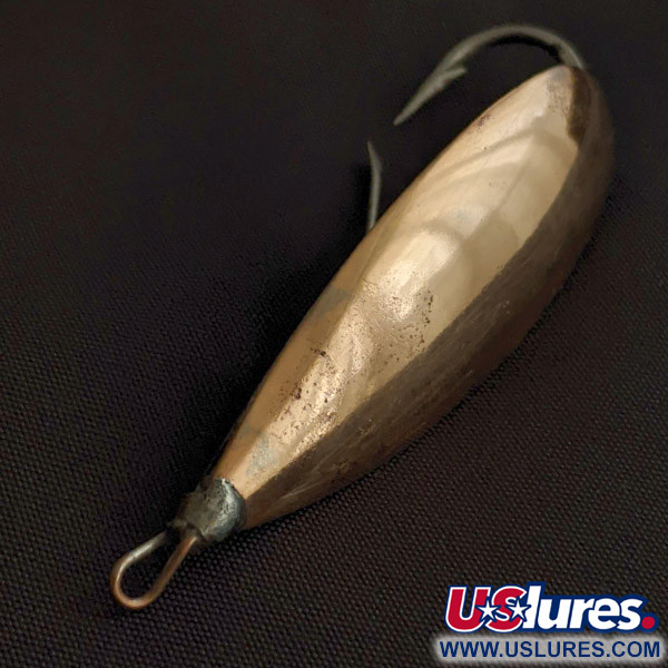 Vintage   Johnson Silver Minnow Weedless, 1/3oz copper/silver fishing spoon #23351