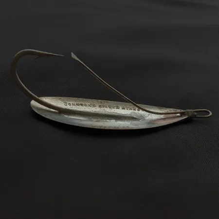 Vintage Johnson Silver Minnow Weedless, 1/3oz copper/silver fishing spoon #23351