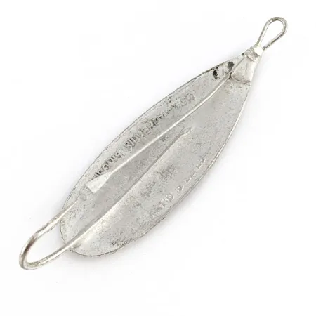 Vintage Johnson Silver Minnow Weedless, 1/4oz nickel fishing spoon #23356