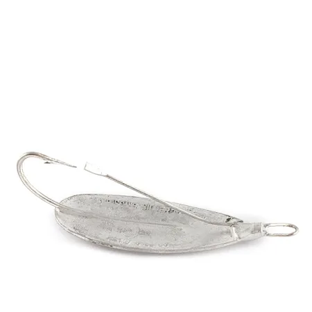 Vintage Johnson Silver Minnow Weedless, 1/4oz nickel fishing spoon #23356