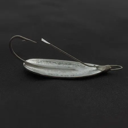 Vintage Johnson Silver Minnow Weedless, 1/4oz nickel fishing spoon #23356