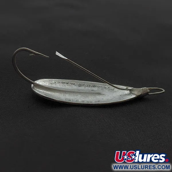 Vintage   Johnson Silver Minnow Weedless, 1/4oz nickel fishing spoon #23356