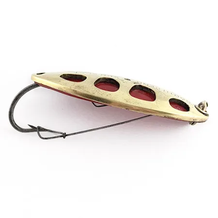 Vintage South Bend Sun Spot, 1/2oz gold/red fishing spoon #23358