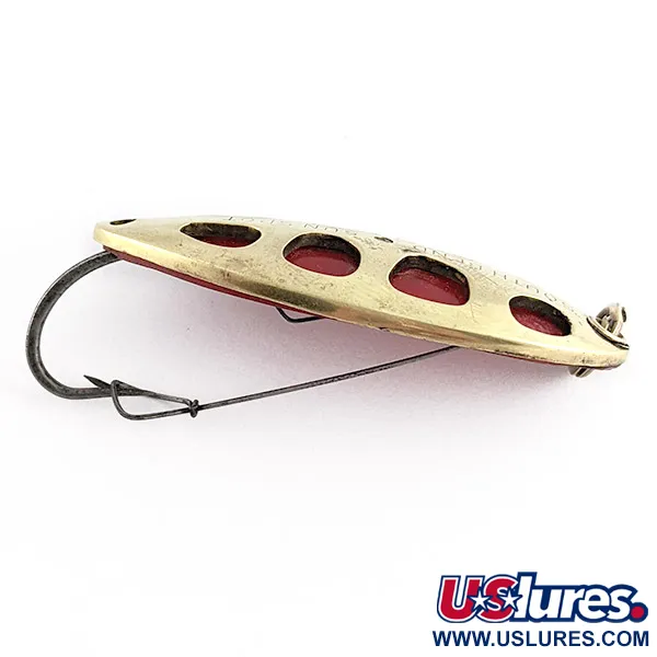 Vintage   South Bend Sun Spot, 1/2oz gold/red fishing spoon #23358