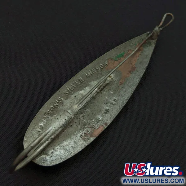 Vintage   Johnson Silver Minnow Weedless, 3/4oz nickel fishing spoon #23366