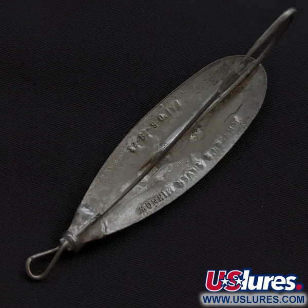 Vintage   Johnson Silver Minnow Weedless, 1/3oz nickel fishing spoon #23370
