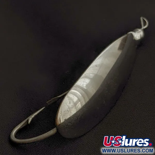 Vintage   Johnson Silver Minnow Weedless, 1/3oz nickel fishing spoon #23370