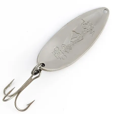 Vintage Seneca Little Cleo (Hula Girl), 1/2oz nickel/blue fishing spoon #23372