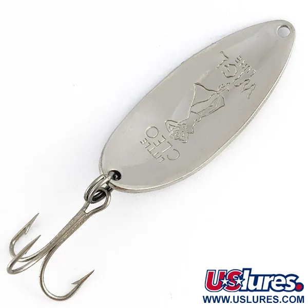 Vintage Seneca Little Cleo (Hula Girl), 1/2oz nickel/blue fishing spoon #23372