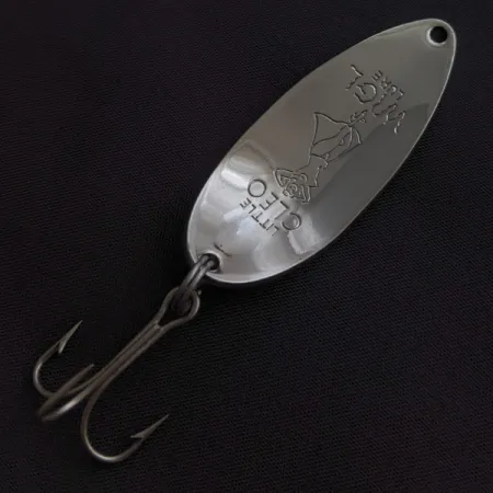 Vintage Seneca Little Cleo (Hula Girl), 1/2oz nickel/blue fishing spoon #23372