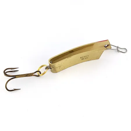 Vintage Luhr Jensen Super-Duper 506, 1/4oz gold fishing spoon #23375