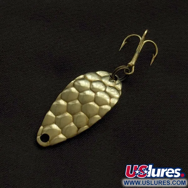 Vintage   Acme Little Cleo bubbles , 1/8oz gold fishing spoon #23376