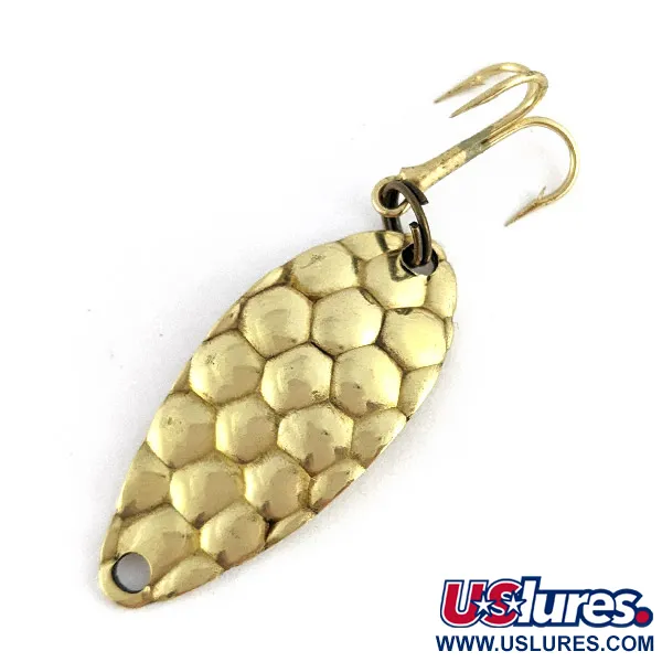 Vintage   Acme Little Cleo bubbles , 1/8oz gold fishing spoon #23376