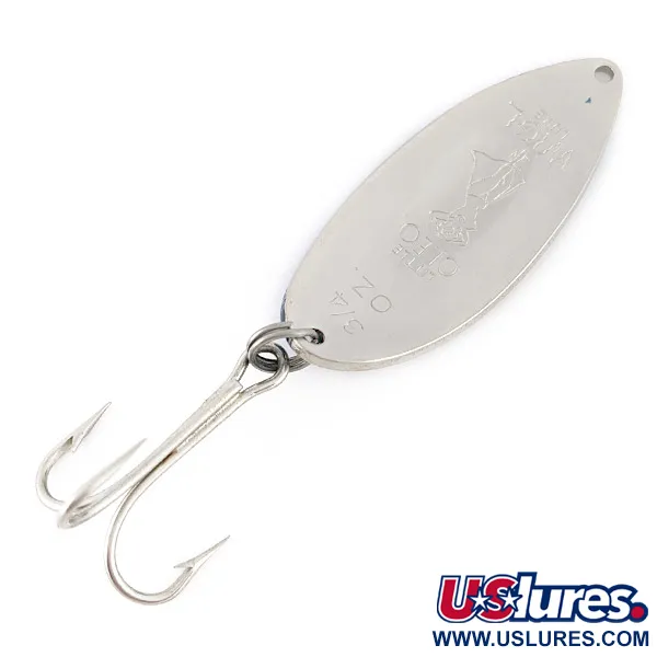 Vintage  Seneca Little Cleo (Hula Girl), 3/4oz nickel/blue fishing spoon #23380