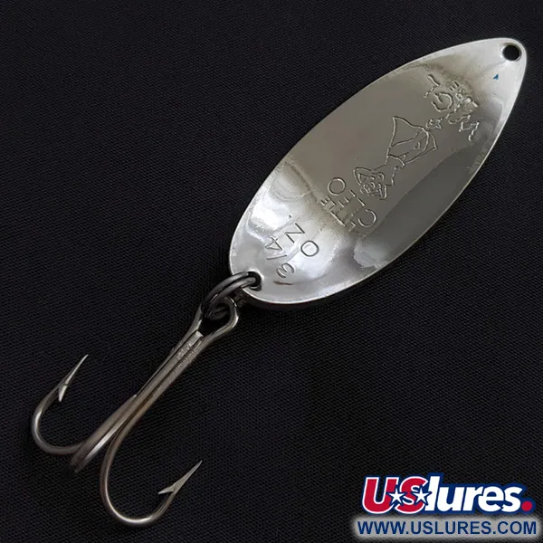 Vintage  Seneca Little Cleo (Hula Girl), 3/4oz nickel/blue fishing spoon #23380