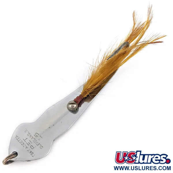 Vintage  Tony Accetta Tony Acetta Pet Spoon 15, 1/2oz nickel fishing spoon #23381