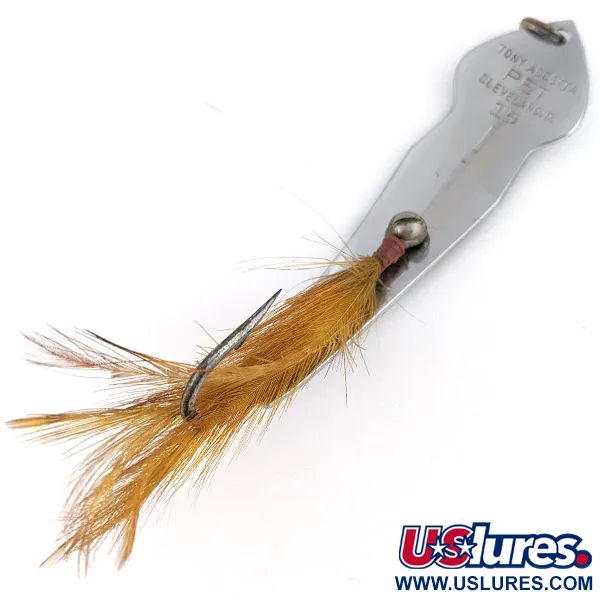 Vintage  Tony Accetta Tony Acetta Pet Spoon 15, 1/2oz nickel fishing spoon #23381