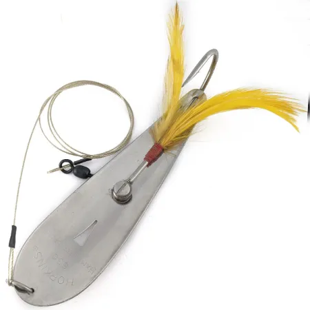 Vintage Hopkins 550 Hammerd Spoon, 2oz nickel fishing spoon #23382