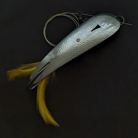 Vintage Hopkins 550 Hammerd Spoon, 2oz nickel fishing spoon #23382