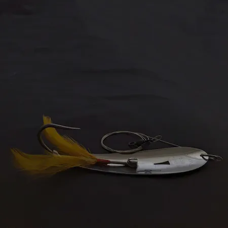 Vintage Hopkins 550 Hammerd Spoon, 2oz nickel fishing spoon #23382