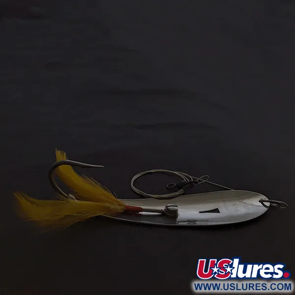 Vintage   Hopkins 550 Hammerd Spoon, 2oz nickel fishing spoon #23382