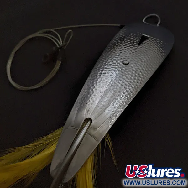 Vintage   Hopkins 550 Hammerd Spoon, 2oz nickel fishing spoon #23382