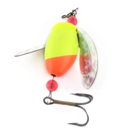 Vintage Yakima Bait Worden's Spin-n-Glo, 1/8oz orange/yellow spinning lure #23389