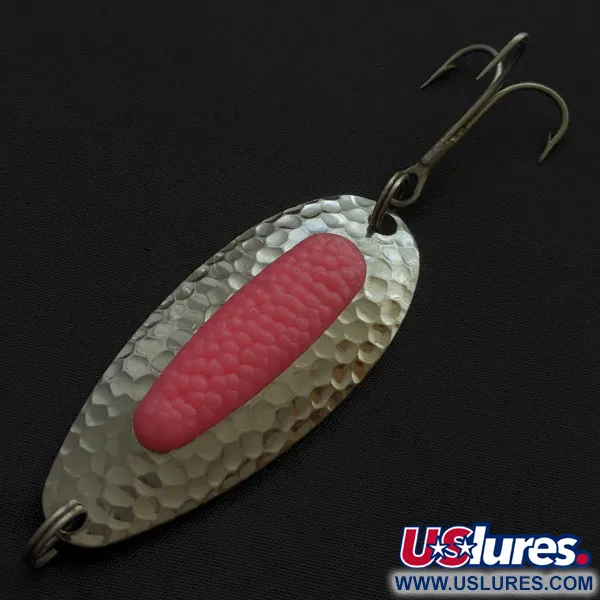 Vintage   Blue Fox Pixee , 3/4oz nickel/pink fishing spoon #23397