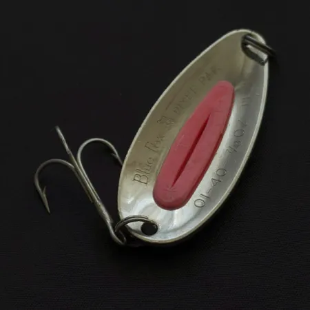 Vintage Blue Fox Pixee , 3/4oz nickel/pink fishing spoon #23397