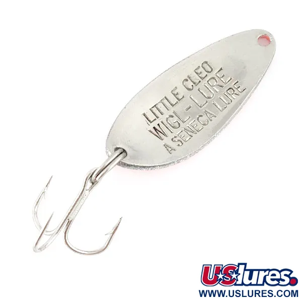Vintage   Seneca Little Cleo, 1/4oz nickel/orange/white fishing spoon #23401