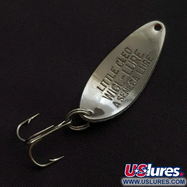 Vintage   Seneca Little Cleo, 1/4oz nickel/orange/white fishing spoon #23401