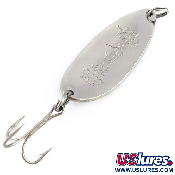 Vintage  Seneca Little Cleo (Hula Girl), 2/3oz nickel/green fishing spoon #23402