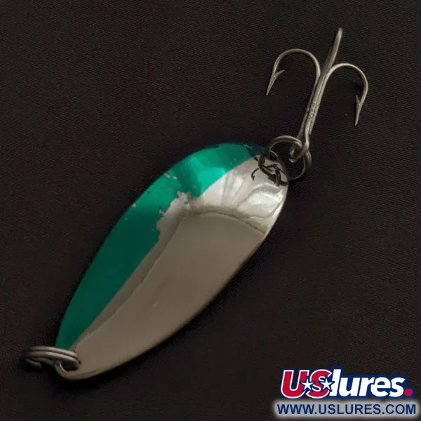 Vintage  Seneca Little Cleo (Hula Girl), 2/3oz nickel/green fishing spoon #23402