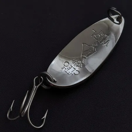 Vintage Seneca Little Cleo (Hula Girl), 2/3oz nickel/green fishing spoon #23402