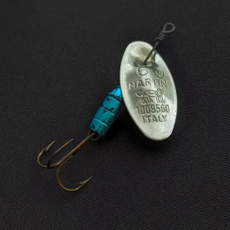 Vintage Panther Martin 6, 3/16oz nickel/blue spinning lure #23403