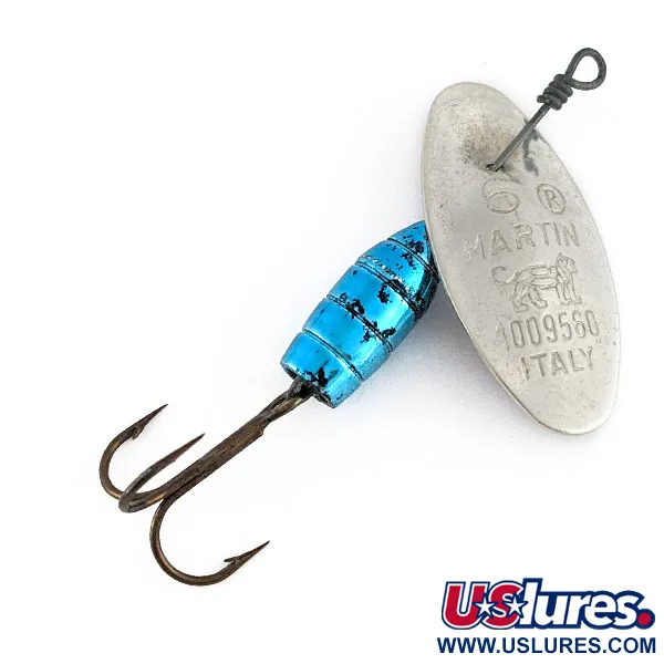 Vintage   Panther Martin 6, 3/16oz nickel/blue spinning lure #23403