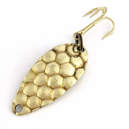 Vintage Acme Little Cleo bubbles, 1/8oz gold fishing spoon #23406