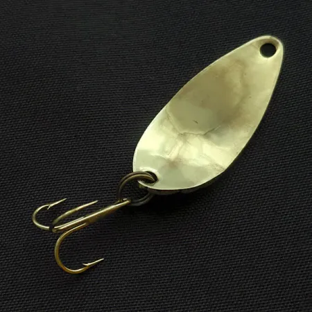 Vintage Acme Little Cleo bubbles, 1/8oz gold fishing spoon #23406