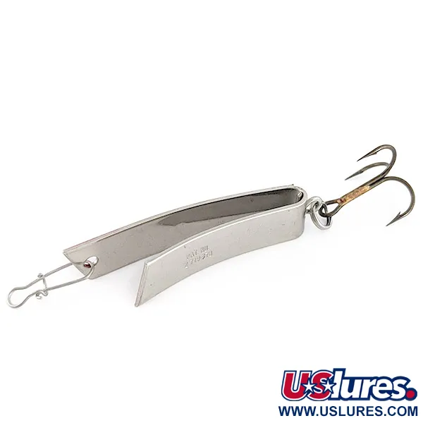 Vintage  Luhr Jensen Super-Duper 506, 1/4oz nickel/red fishing spoon #23410