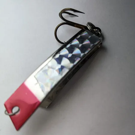 Vintage Luhr Jensen Super-Duper 506, 1/4oz nickel/red fishing spoon #23410