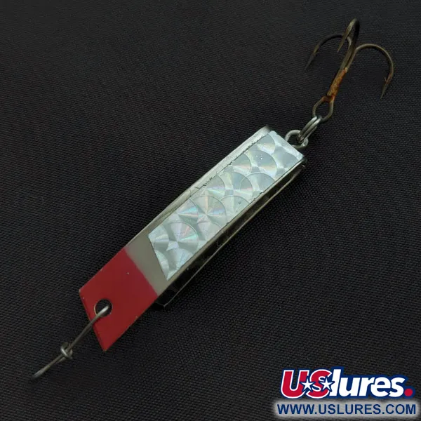 Vintage  Luhr Jensen Super-Duper 506, 1/4oz nickel/red fishing spoon #23410