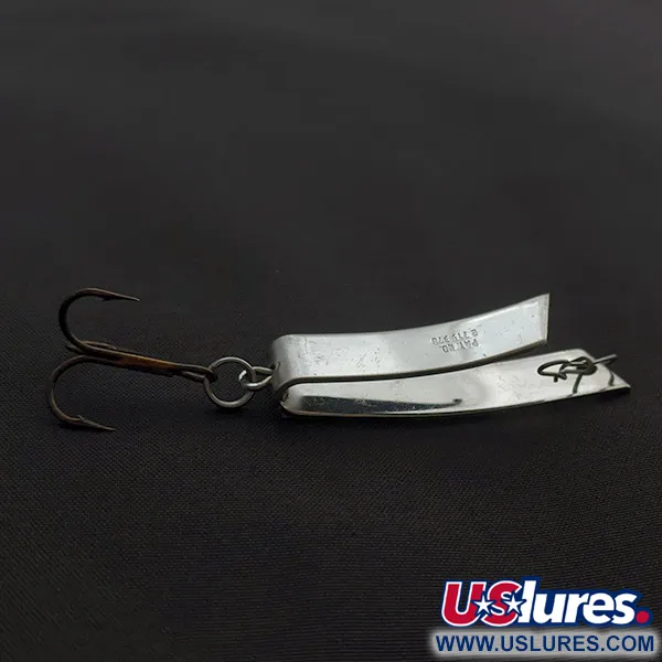 Vintage  Luhr Jensen Super-Duper 506, 1/4oz nickel/red fishing spoon #23410