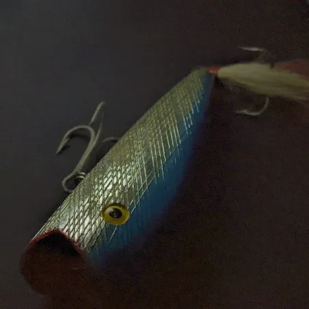 Vintage Herter's popper, 3/4oz silver/blue fishing lure #23426