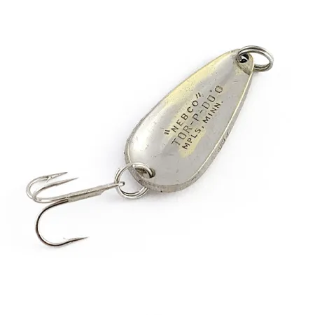Vintage Nebco Tor-P-Do 0, 3/16oz nickel/brass fishing spoon #23427